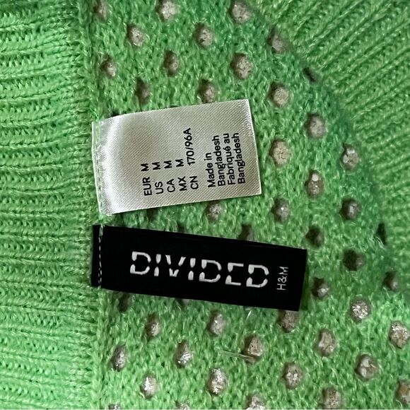 Divided Green Boxy Crop Sweater - Picture 9 of 11